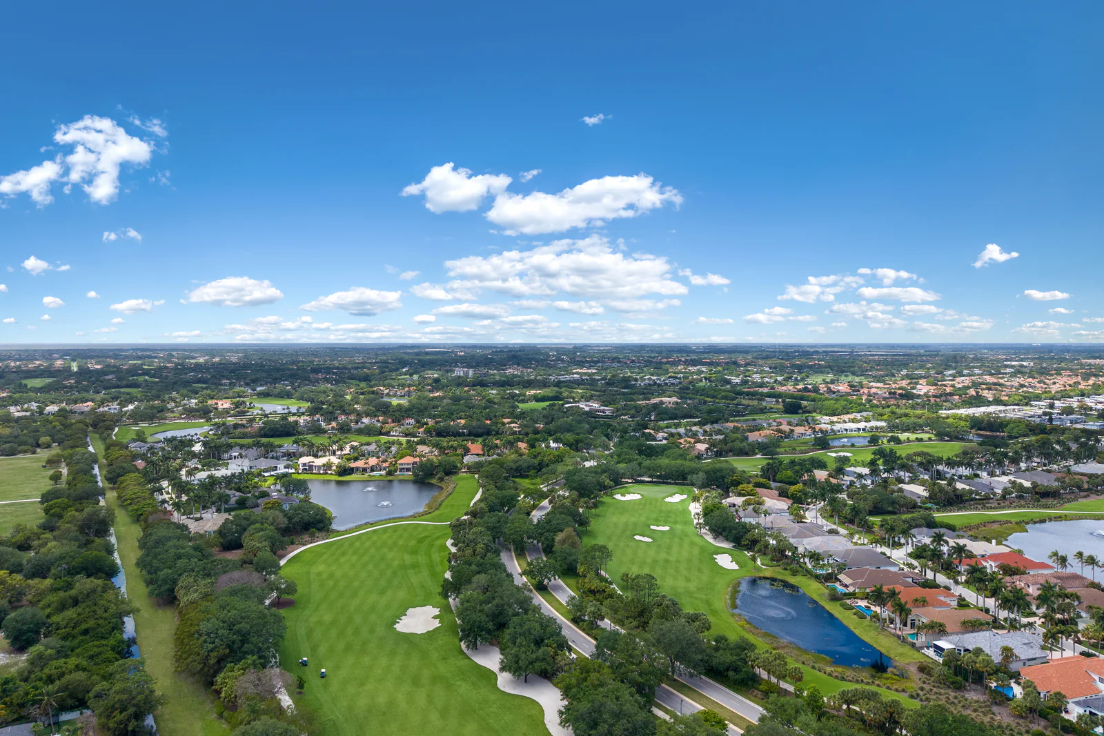 Irrigated club grounds in Palm Beach County seen from the air